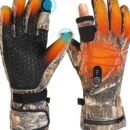 Heated Hunting Gloves with Light-Off Fingerless Design with Battery