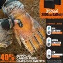 Heated Hunting Gloves with Light-Off Fingerless Design with Battery