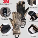 Heated Hunting Gloves with Light-Off Fingerless Design with Battery