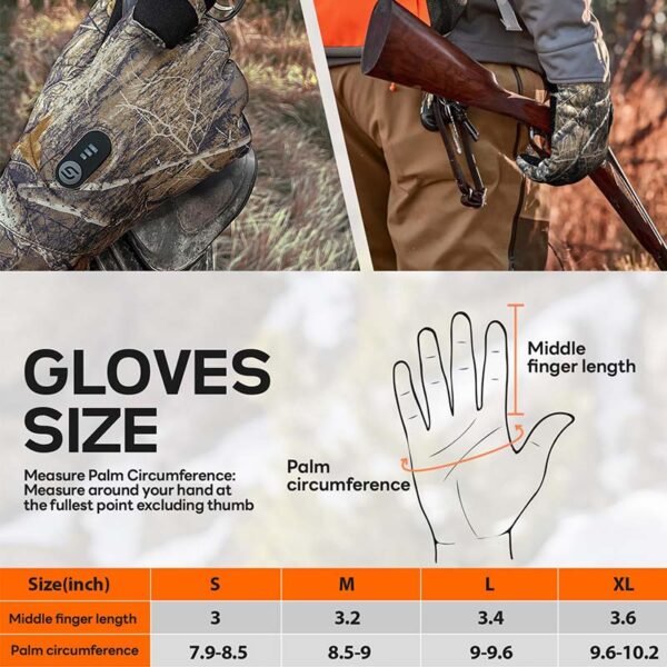 Heated Hunting Gloves with Light-Off Fingerless Design with Battery - Image 6