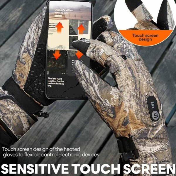 Heated Hunting Gloves with Light-Off Fingerless Design with Battery - Image 7