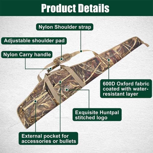 52" Long Scoped Rifle Soft Gun Case Shotgun Bag - Image 5