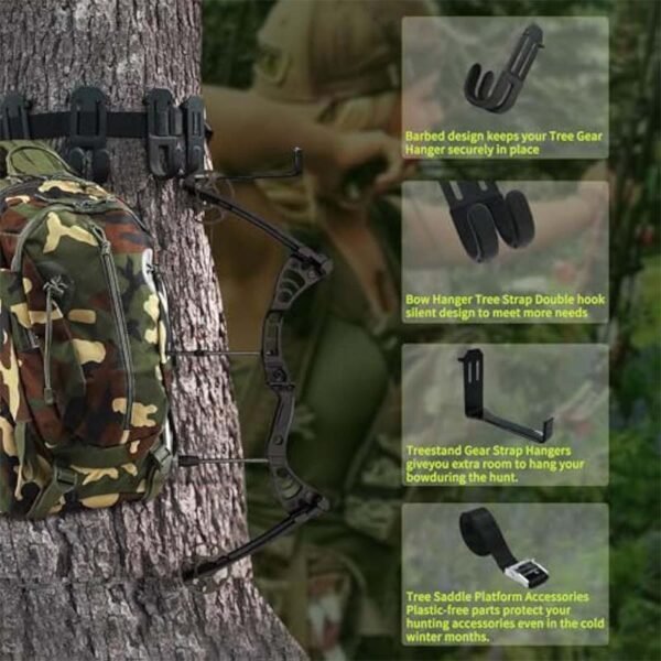 Bow Hangers for Hunting Comes with 3 Metal Gear Hooks and 1 Bow Hanger - Image 4