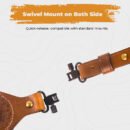 Ebnoxven Handcrafted Full-Grain Leather Rifle Sling with Ammo Loops & QD Swivels