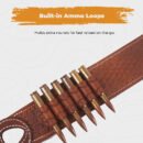 Ebnoxven Handcrafted Full-Grain Leather Rifle Sling with Ammo Loops & QD Swivels