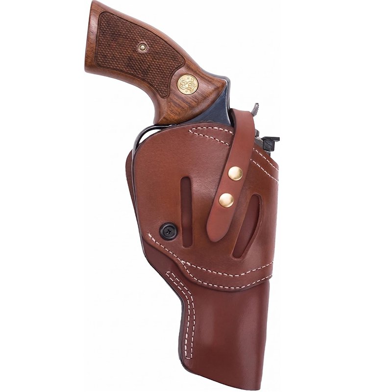 Ebnoxven Leather OWB Revolver Holster for 4.0-4.25 Inch Revolvers-Heritage Brown