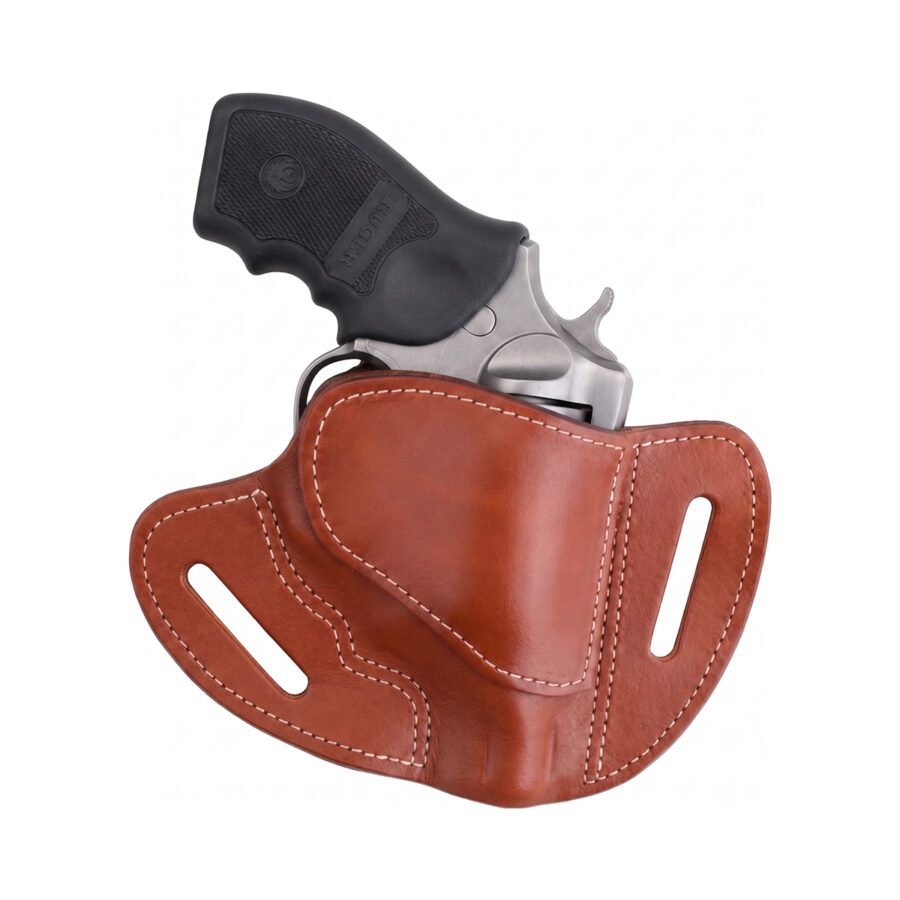 Leather OWB J-Frame & Small Revolver Holster – Right-Hand Draw Light Brown