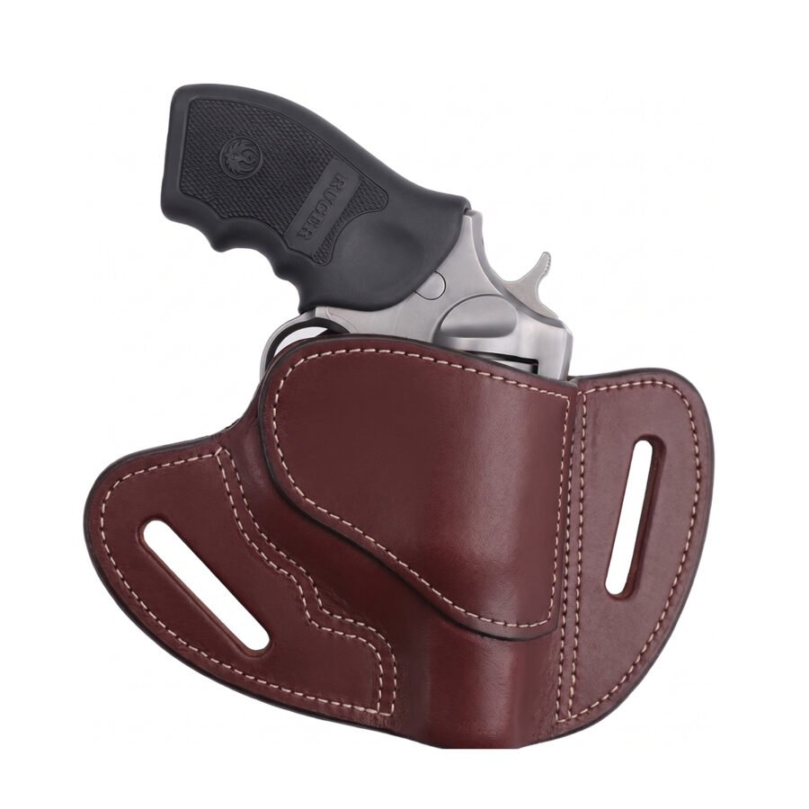 Leather OWB J-Frame & Small Revolver Holster – Right-Hand Draw Mahogany